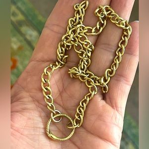 14k Gold Ouroboros connector necklace